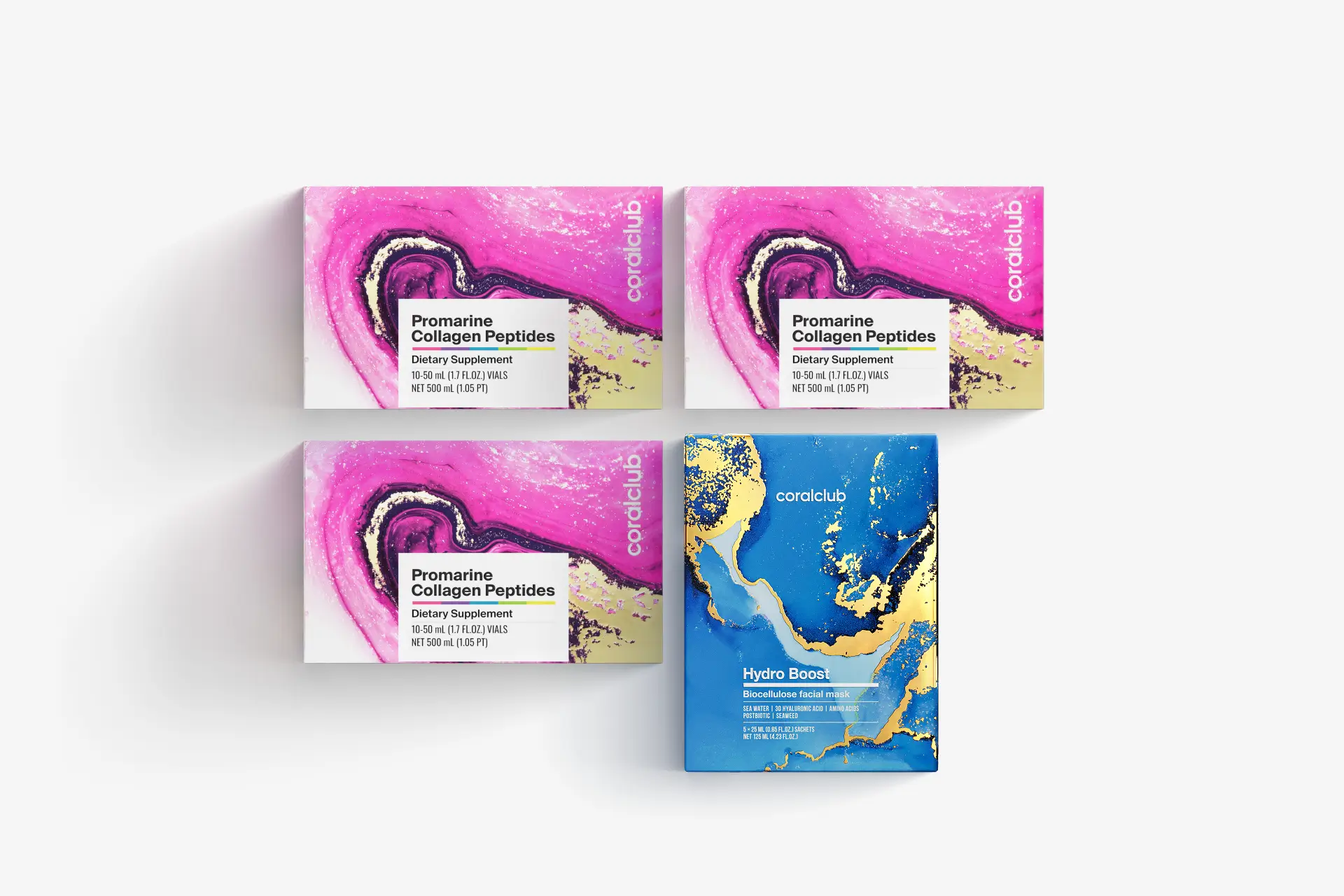 Promarine Collagen Peptides Set (1-month course) & Bio-cellulose Face Masks Hydro Boost (5 sachets)