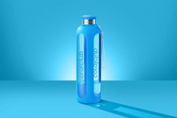 Clear Water glass bottle, Aquamarine